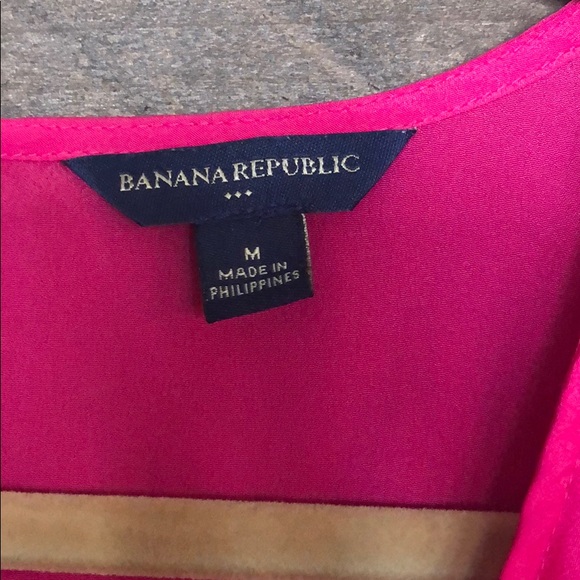 Banana Republic Pink Ruffled V-Neck - Size M - Picture 2 of 4